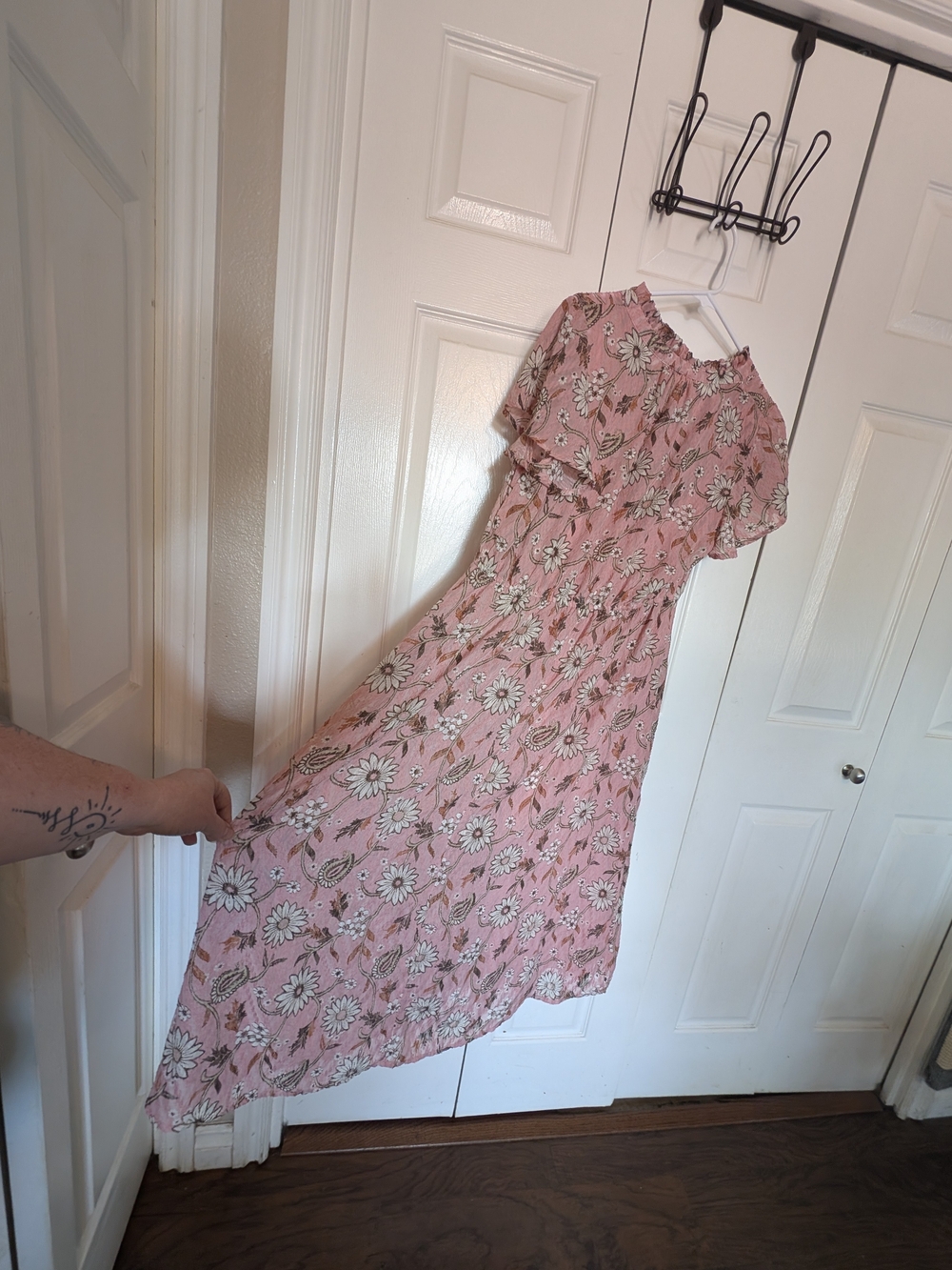 Studio R by Bobbeau Pink Floral Boho Maxi Dress XL